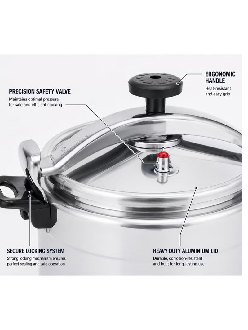 Aluminium Pressure Cooker 40L Heavy Duty Large Capacity Cooker for Home Restaurant and Catering Kitchen - Image 2