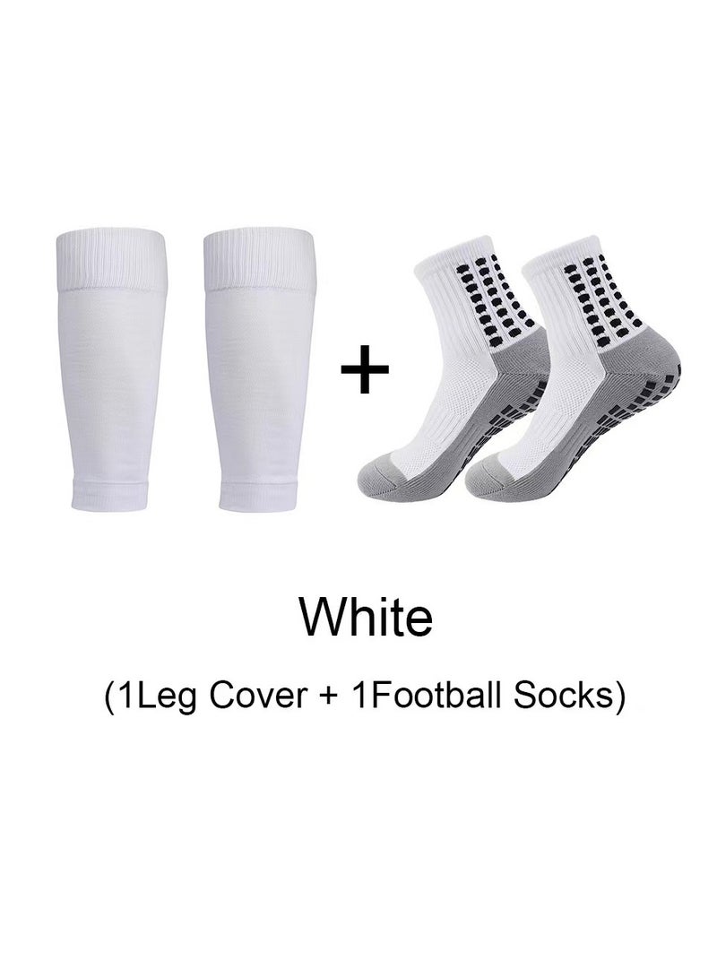 Laseta Football leg cover and  football socks set ,US size 6.5-9.5 ,white - Image 1