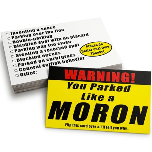 Witty Yeti Funny Bad Parking Notes 25 Pack Novelty Prank Cards with Checklist Back Humorous Gag Gift for Adults Stocking Stuffer White Elephant - Image 1