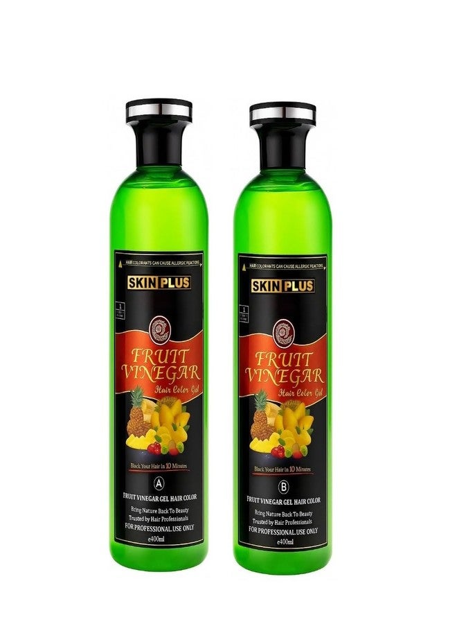 SKINPLUS Fruit Vinegar Gel Organic & Natural Hair Color Dye for Black Hair (BLACK, 800 ML) - Image 2