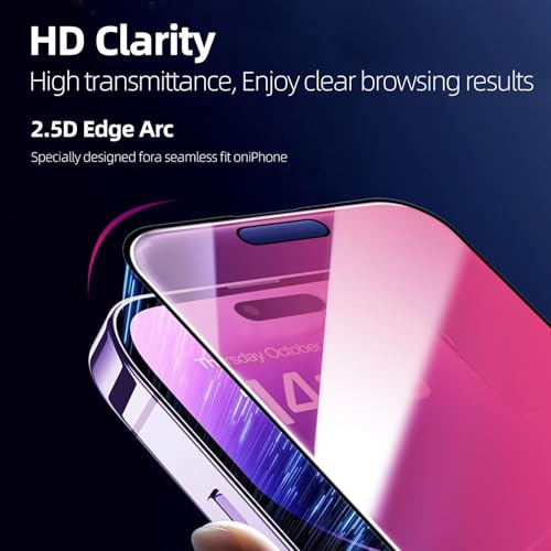 EGKimBa for iPhone 16 Privacy Screen Protector, Gradient Color Tempered Glass, Bubble Free, Easy Installation, Auto Dust-Elimination, Anti Blue Light - Image 4