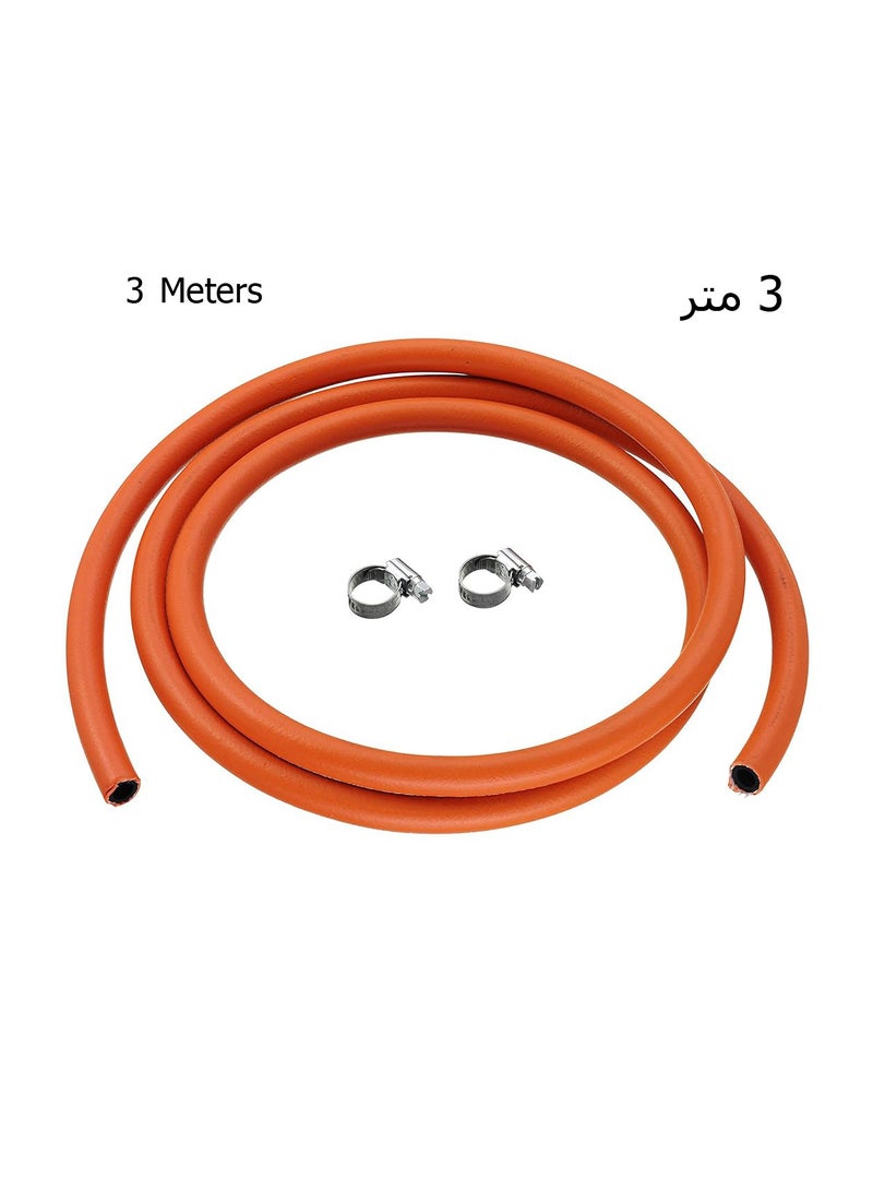 خرطوم غاز إيطالي بطول 3 متر مع 2 سدادة مانعة للتسرب للاستخدام اليومي في المنزل والمطبخ والسلامة المنزلية