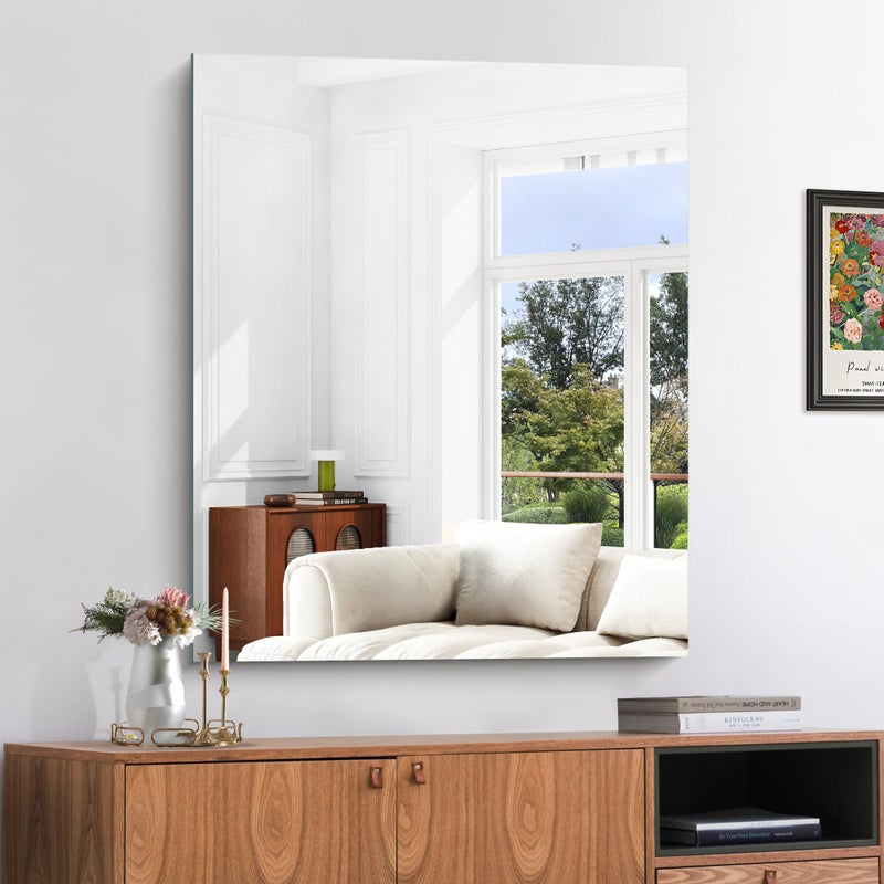 KOCUUY Frameless Bathroom Mirror, 30"x36" Frameless Mirror for Bathroom Sink, Unframed Mirrors for Wall Upgraded Shatterproof Design, Modern Decorative for Bedroom, Living Room, Entryway - Image 1