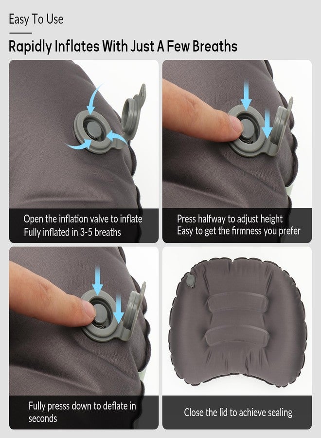 Olaterior Ultralight Inflatable Camping Travel Pillow, Compact Portable Backpacking Pillow, Ergonomic Blow Up Camp Pillows for Beach, Camping, Hiking, Backpacking & Airplane Travel - Image 3