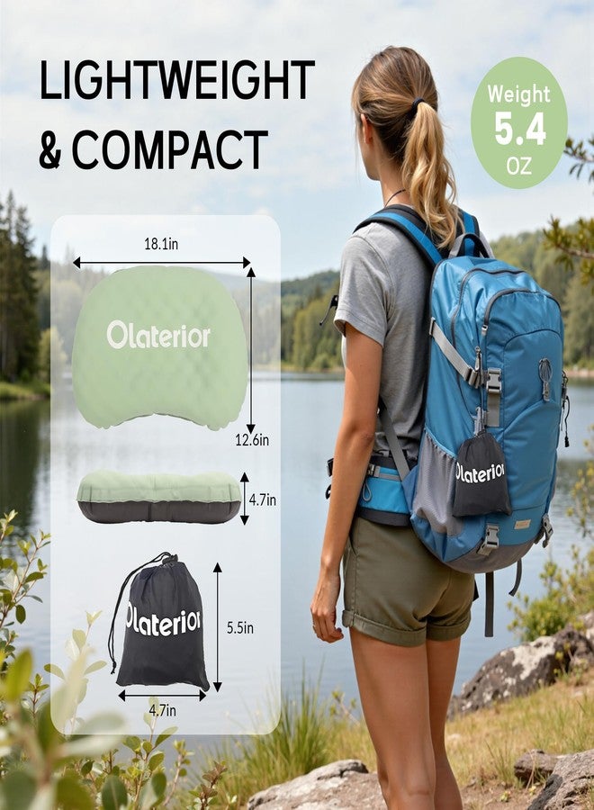 Olaterior Ultralight Inflatable Camping Travel Pillow, Compact Portable Backpacking Pillow, Ergonomic Blow Up Camp Pillows for Beach, Camping, Hiking, Backpacking & Airplane Travel - Image 2