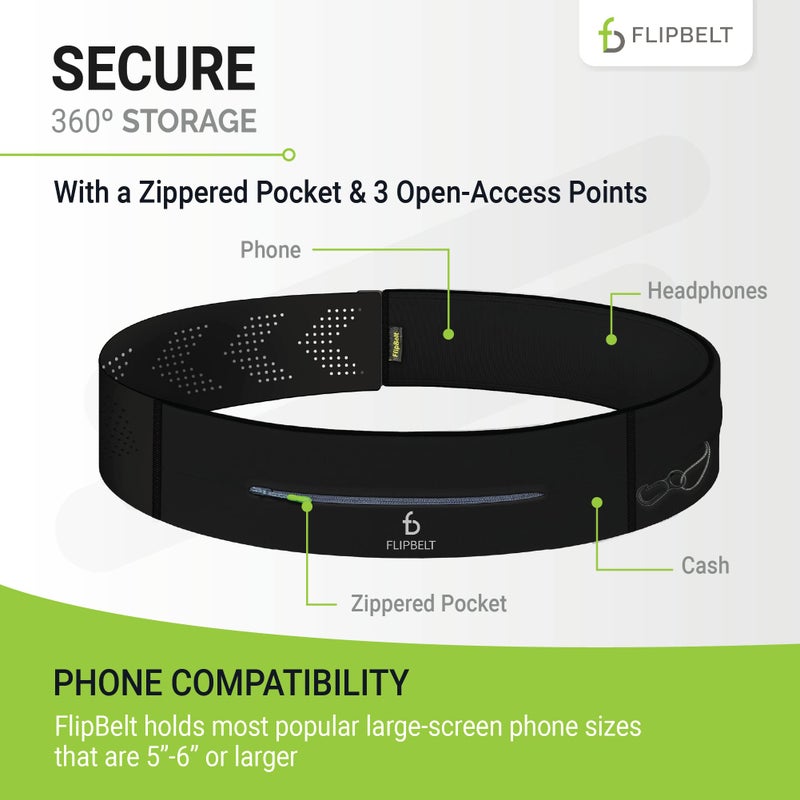 FlipBelt حزام فليب بيلت القابل للتعديل مع سحاب لحمل الهواتف، شركة أمريكية - Image 3