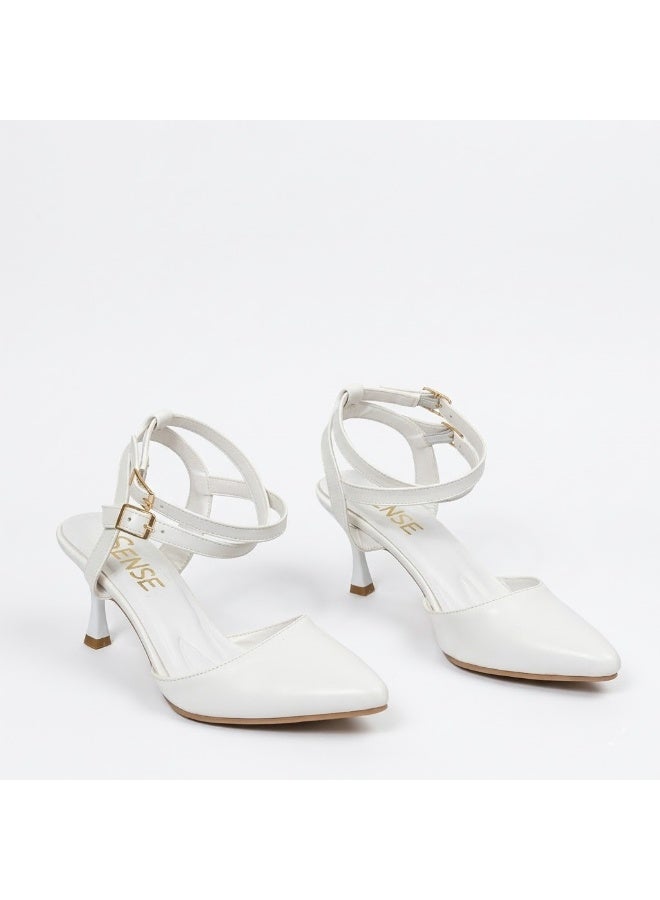 LIFESTYLISH Shoes Heels Leather With Buckles Elegant F-621 - White - Image 2