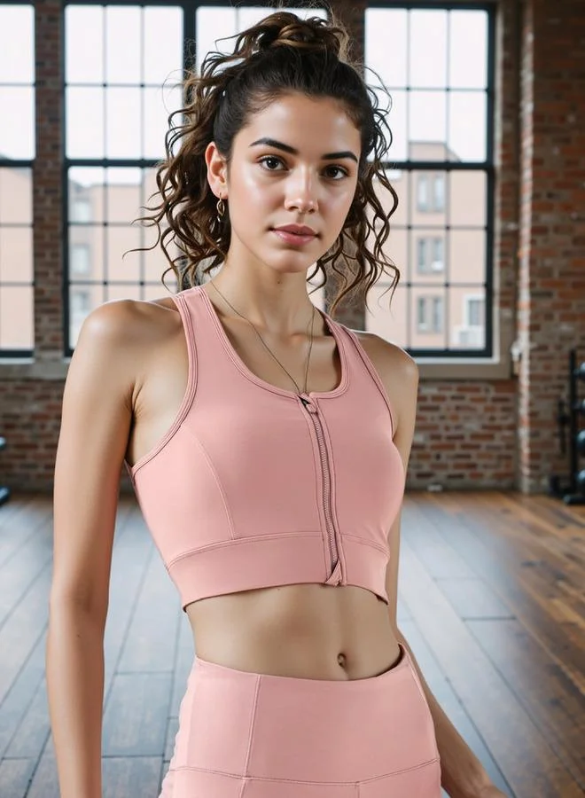 ADOT by Splash Regular Fit Cutout Detail Sports Bra with Removable Pads and Racerback