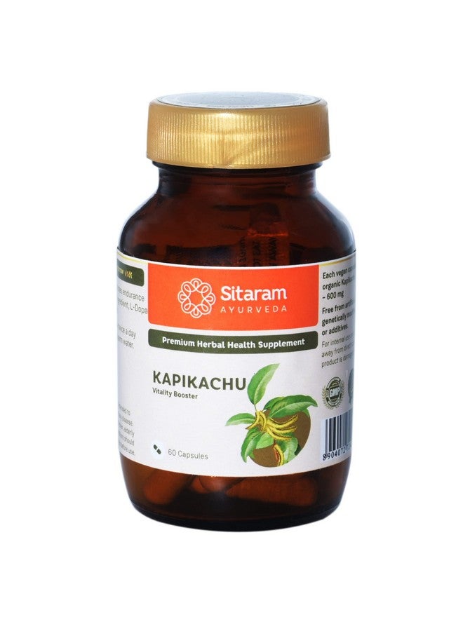 Sitaram Ayurveda Kapikachu Capsules 60 Nos | More Potent 600 MG Extract | Kerala Ayurvedic Kapikachhu Capsules | Naturally Boosts Dopamine Levels In The Body | Relieves Anxiety And Stress. - Image 1