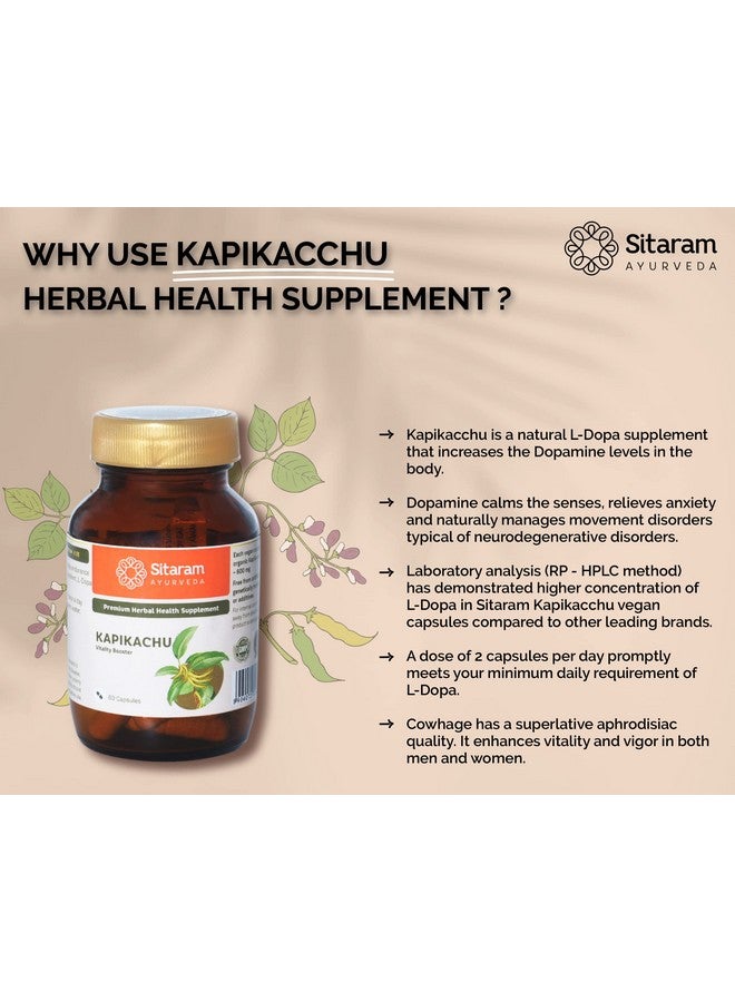 Sitaram Ayurveda Kapikachu Capsules 60 Nos | More Potent 600 MG Extract | Kerala Ayurvedic Kapikachhu Capsules | Naturally Boosts Dopamine Levels In The Body | Relieves Anxiety And Stress. - Image 3