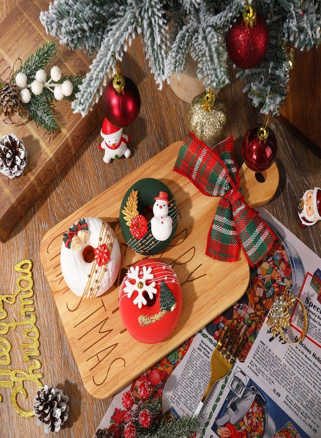 JarThenaAMCS 2 Pcs Merry Christmas Wood Cutting Board with Ribbon Xmas Tree Kitchen Charcuterie Board Serving Platter Tray for Winter Home Party Gift Decor - Image 3