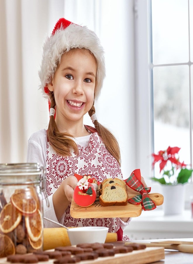 JarThenaAMCS 2 Pcs Merry Christmas Wood Cutting Board with Ribbon Xmas Tree Kitchen Charcuterie Board Serving Platter Tray for Winter Home Party Gift Decor - Image 5