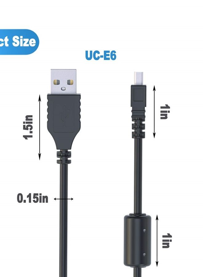 UC-E6 USB Cable, Ancable 3-Feet USB Mini-B Universal Digital Camera Data Transfer Cord Charger Cable Compatible for Nikon CoolPix, L, D, P, Series Digital Camera