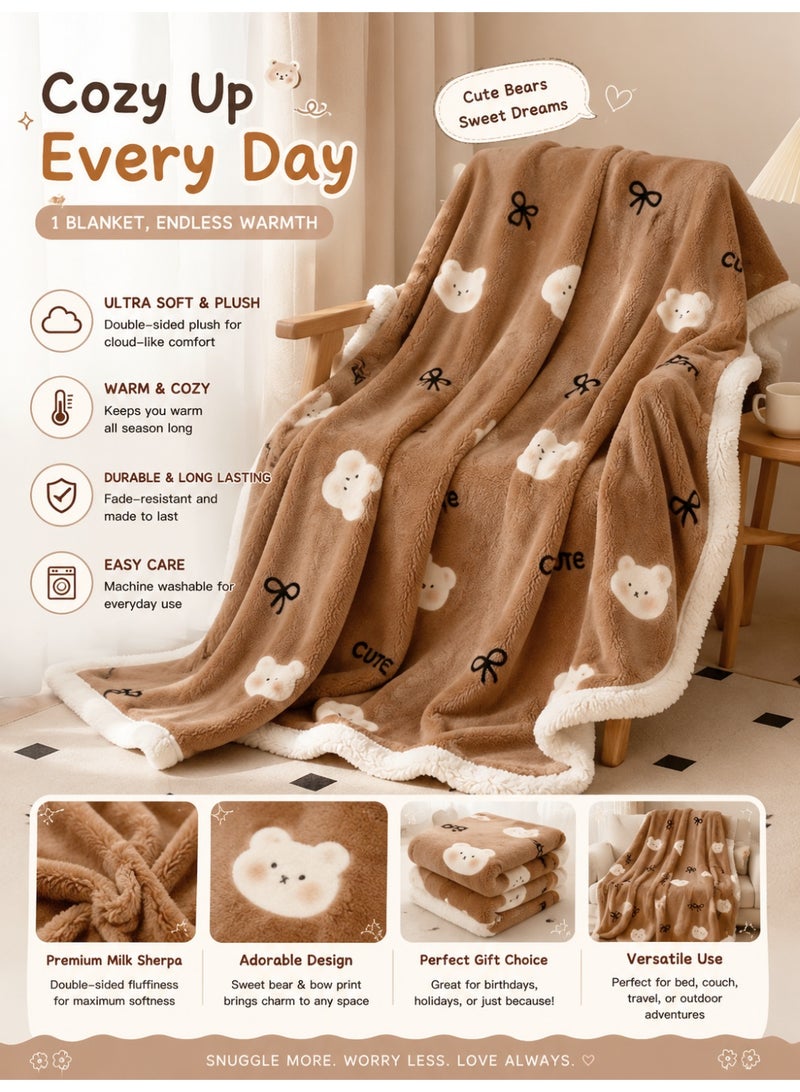 Namalu Velvet fleece blanket, thickened,  Super soft, Suitable for home bed, office, shawl, sofa, nap, student dormitory blanket - Image 1
