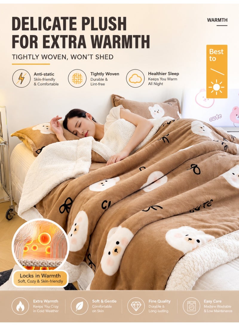 Namalu Velvet fleece blanket, thickened,  Super soft, Suitable for home bed, office, shawl, sofa, nap, student dormitory blanket - Image 4