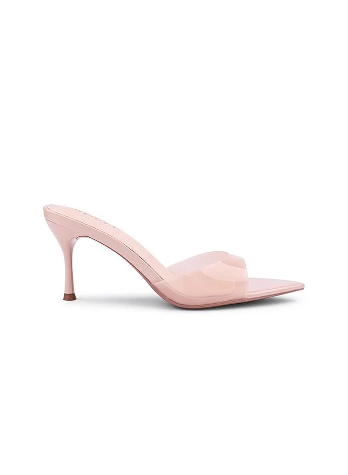 IconStyle Embroidered Open-Toe Mule Heels