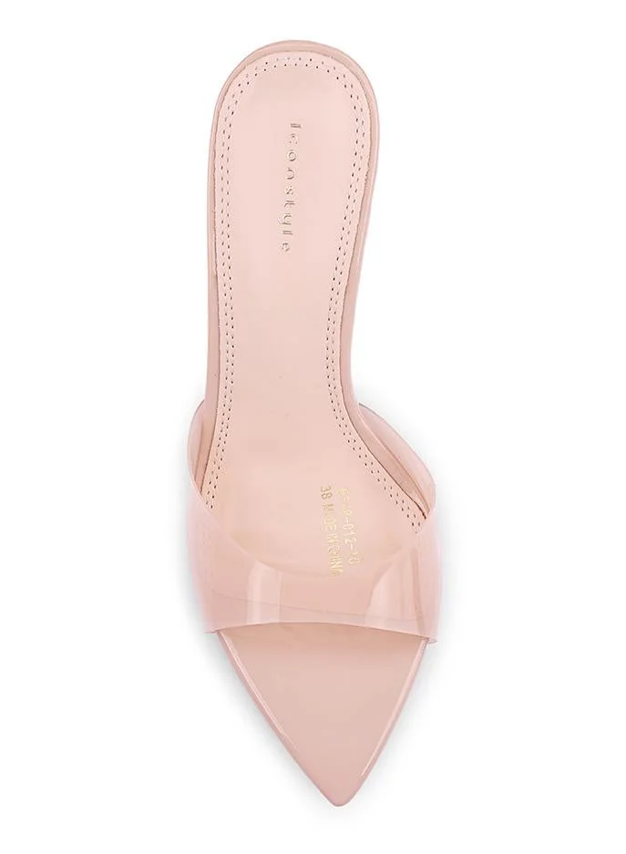 IconStyle Embroidered Open-Toe Mule Heels