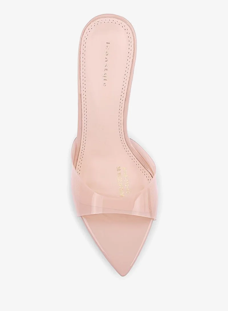 IconStyle Embroidered Open-Toe Mule Heels