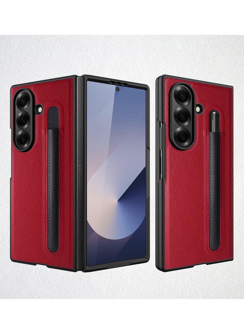 general Phone Flip Case Leather Case for Samsung Galaxy Z Fold 7 Phone with Stand for S Pen and Front Screen Protector, Shockproof PC Hard Case for Galaxy Z Fold 7 Phone