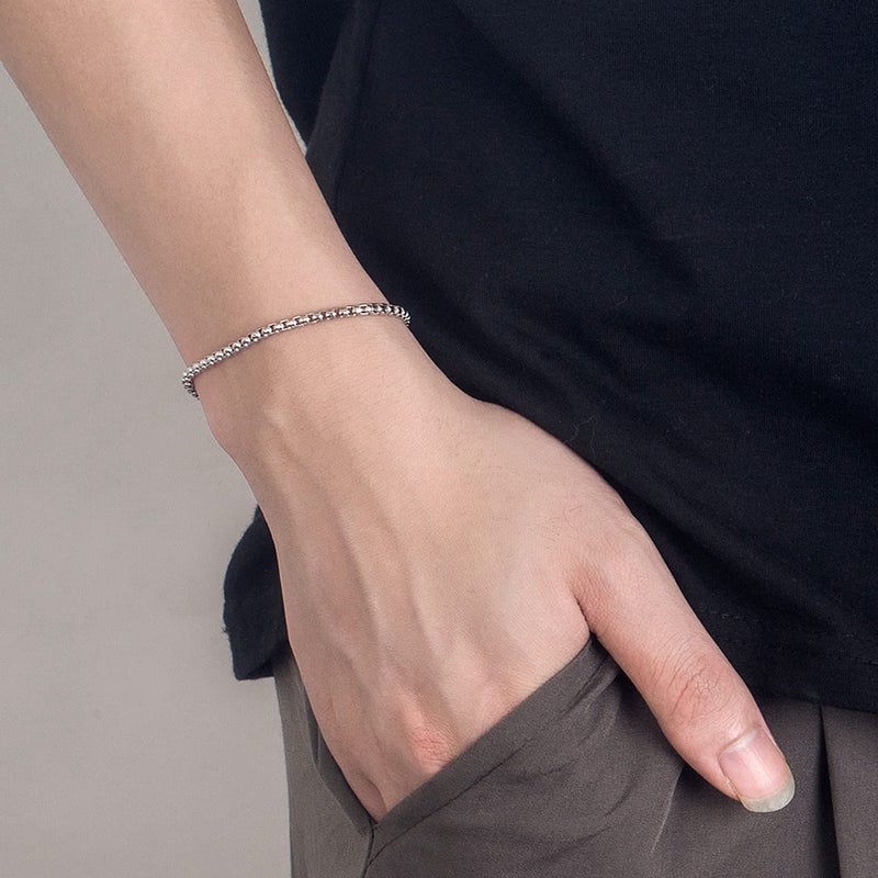 Dankadi 925 Sterling Silver Bracelet Men Women 3MM Square Rolo Link Round Box Chain 6.3" 6.7" 7" 7.5" 8" 8.5" 9" Bangle Unisex Jewelry Gift (Silver, 7 inches) - Image 4