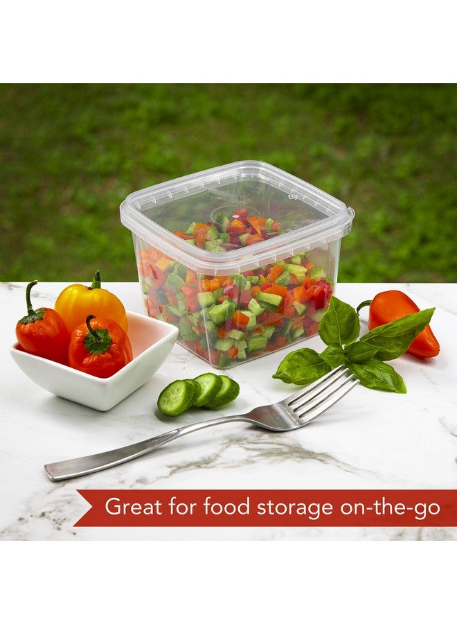 NYHI 16 oz. 20 Pack Square Clear Deli Containers with Lids Disposable BPA Free Square Plastic Food Storage Containers with Lids Airtight for Meal Prep Take Out Kitchen - Image 2