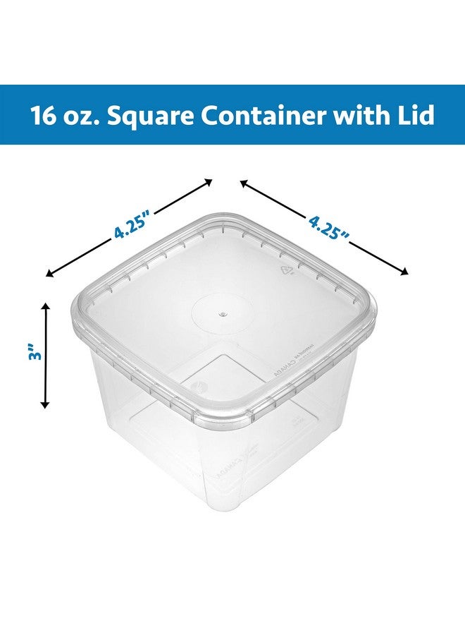 NYHI 16 oz. 20 Pack Square Clear Deli Containers with Lids Disposable BPA Free Square Plastic Food Storage Containers with Lids Airtight for Meal Prep Take Out Kitchen - Image 4