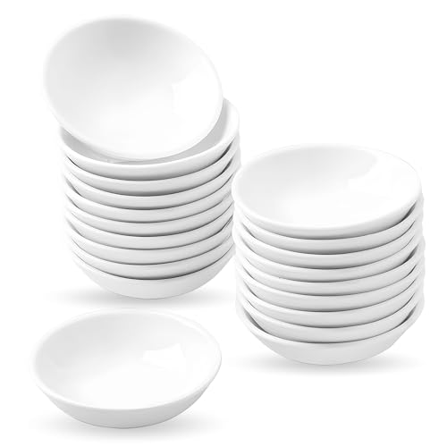 UIBFCWN 20 Pack Ceramic Dipping Bowls, 3 Inch Dipping Sauce Bowls/Dishes, 1.2 oz Soy Sauce Dish, Asian Dipping Dishes for Ketchup, BBQ, Side Dish, Sushi, Condiments, Appetizer - Image 1
