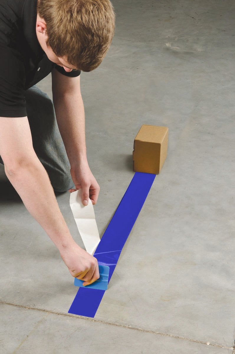 Brady ToughStripe Floor Marking Tape - Blue, Non-Abrasive Floor Tape - 2" Width, 100' Length for Concrete, Harsh Conditions, Forklift, High Traffic Floors (104314) - Image 4