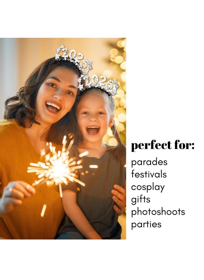 Needzo 2025 Happy New Year Headband, Glitter Headwear Party Decorations, One Size Fits Most (2025)  - Image 3