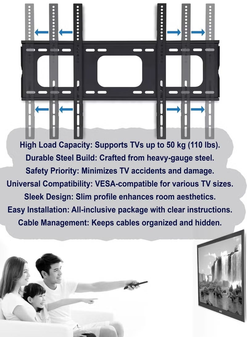 ELTRAZONE TV Wall Mount 26-63 Inches Ultra Strong Fixed Bracket for Flat & Curved Screens, LED LCD OLED Plasma, High-Quality Material, Wide Compatibility, Space-Saving, Easy Installation - Image 3