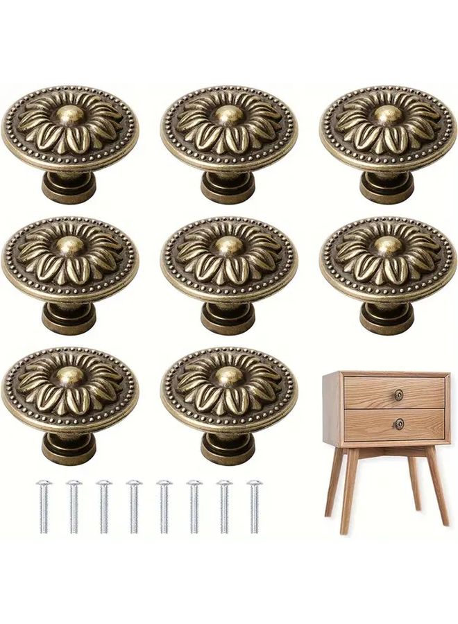 6 Pcs Vintage Rustic Antique Bronze Cabinet Knobs For Drawers Dressers With Screws - Image 1