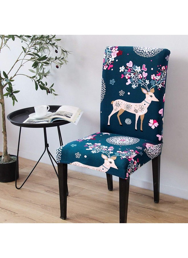 HOUSE OF QUIRK House of Quirk Dining Chair Cover with Table Covers for Kitchen Waterproof Dining Table Cloth (Blue Deer, 1 Table Cover + 4 Chair Cover)  - Image 3