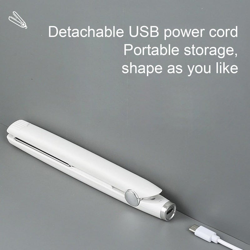 windforgecraft Mini Hair Straightener - 2 in 1 Hair Straightener and Curler Travel Size,USB Ceramics Heating Straightening Curling Flat Iron for Travel Dorm, Professional Hair Styling Tool Borato - Image 4