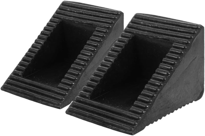 Ciieeo 2pcs Heavy Duty Rubber Wheel Chocks for Trailers and Utility Vehicles Non- Compact Design for Car and Truck Tires Portable and Tire Stoppers Shape for Enhanced Stability - Image 1