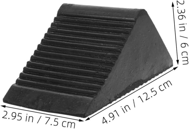 Ciieeo 2pcs Heavy Duty Rubber Wheel Chocks for Trailers and Utility Vehicles Non- Compact Design for Car and Truck Tires Portable and Tire Stoppers Shape for Enhanced Stability - Image 2