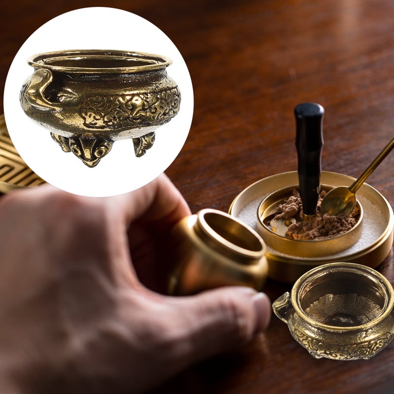 2Pcs Incense Burner Brass Incenser Holder Home Censer Desktop Ornaments - Image 4
