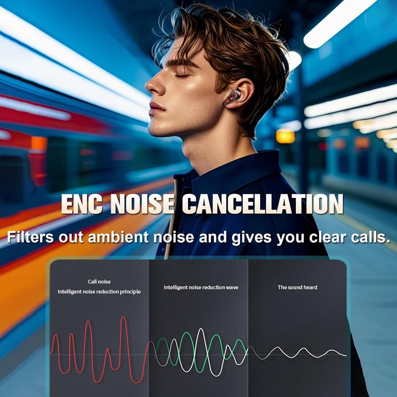 ELECDON Wireless Bluetooth Gaming Earbuds with ENC Noise Cancelling Mic - سماعات أذن لاسلكية للألعاب مع مايكروفون | Low-Latency In-Ear Headphones, 25H Battery, TWS Sports Earphones for Gaming - Image 5