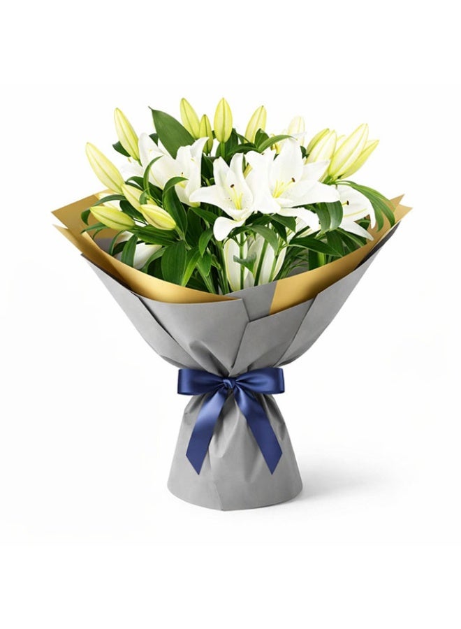 Oriental White Lilies, Scented - 4 stems (10-12 flowers), Netherlands