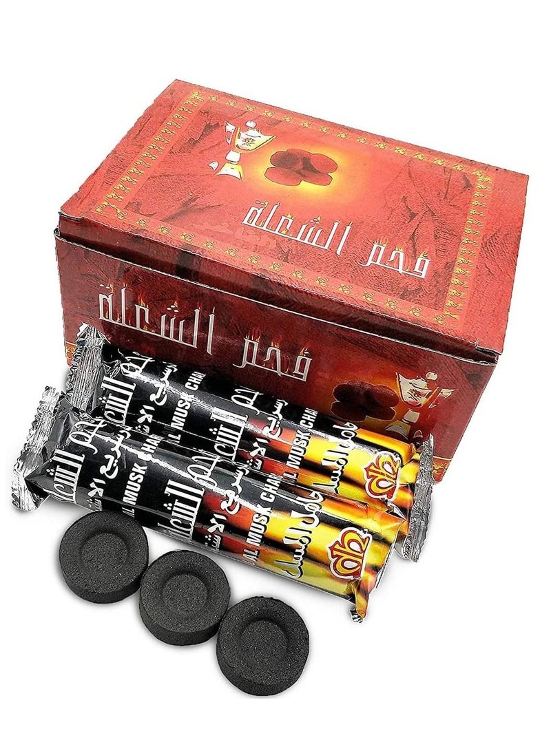 Premium Bakhoor Coal Shola Charcoal Musk Tablets Black 100 Pieces - Image 2
