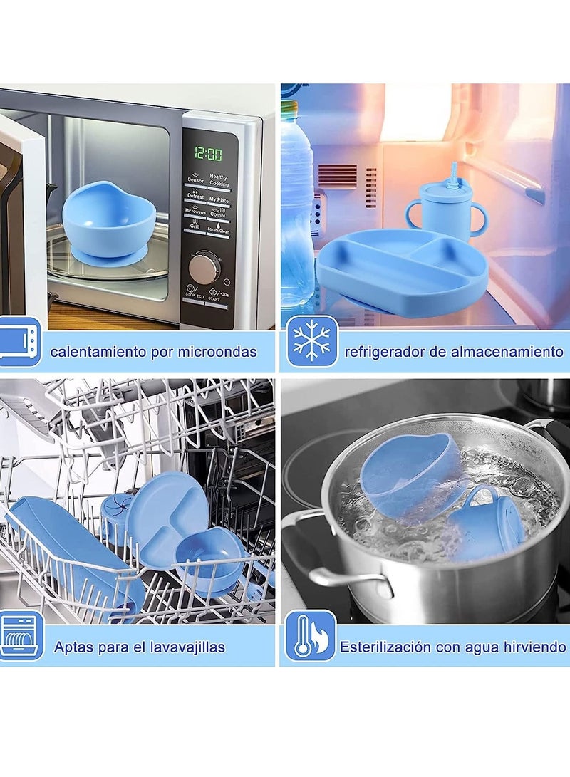 جونيس 7 أدوات لطاولة الأطفال بدون BPA وأدوات سيليكون قابلة للفصل ولاصقة  - Image 5