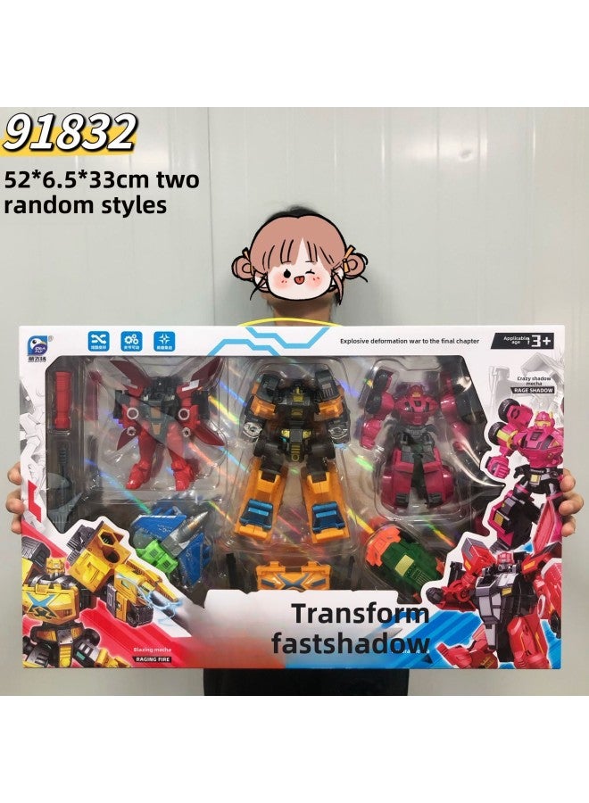 Super Large Gift Box Deformation Robot King Kong Suit Interest Training Course Organization Gift Mask Toy Night Market Wholesale-Color:91832 Machine-changing War Alliance (two Random Ones) - Image 1