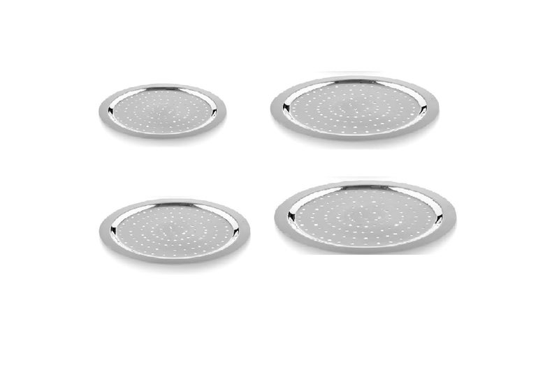 Damurhu Stainless Steel Hole Lid s | | Lid Covers for Utensils | Milk Cover Plate| Steel Jali Plate | Essential Set for Kitchen | Size -14 Set of 2 (Dia - Height - 0.5 cm, Lenth - 22 cm, Width -17 cm - Image 2