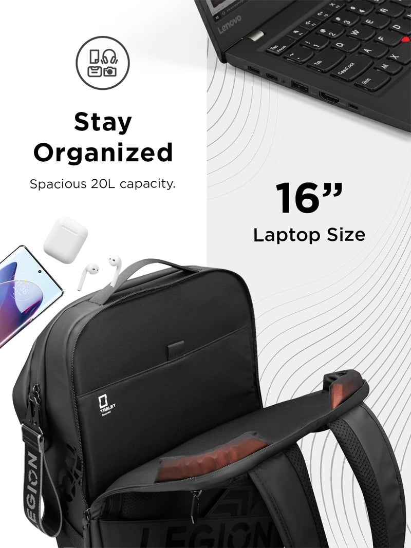 Lenovo Legion Gaming Laptop Backpack GB700 – Extra Large, Fits Up to 16-Inch Computer – Anti-Theft Lock, Damage Protection, Water-Resistant Travel Bag with Organized Compartments – Black - Image 3