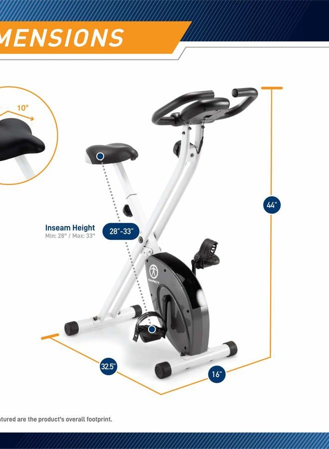 Marcy Foldable Exercise Bike with Adjustable Resistance for Cardio Workout and Strength Training NS-652 - Image 2
