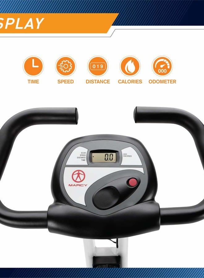 Marcy Foldable Exercise Bike with Adjustable Resistance for Cardio Workout and Strength Training NS-652 - Image 3