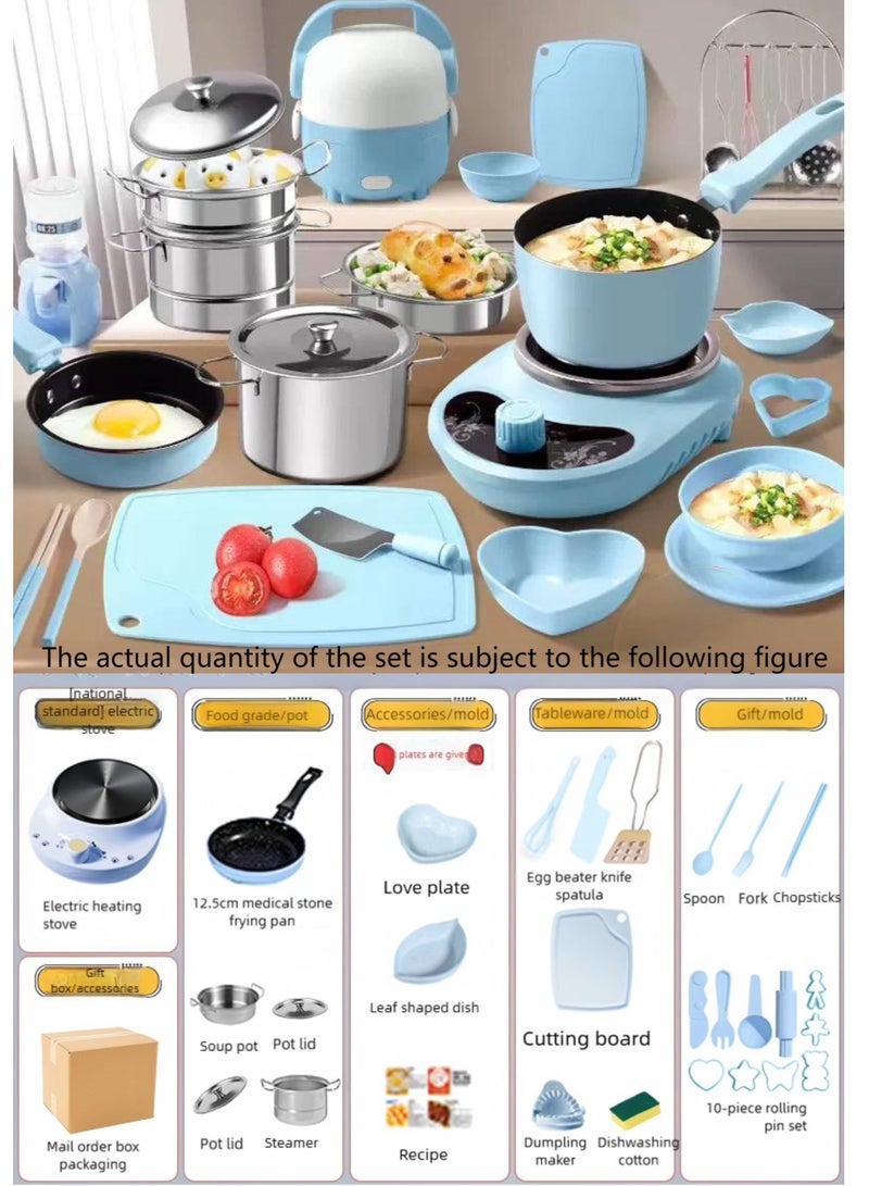 I LOVE KIDS Real Cooking Kitchen Toy Set,26 PCS Mini Electric Cooking Set,Gifts For Kids 4 Years+ - Image 2