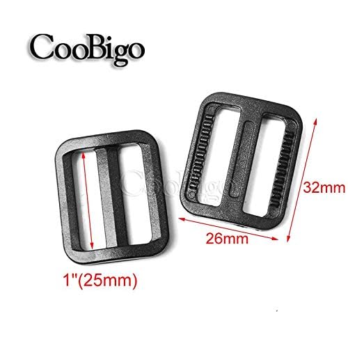 CooBigo 25pcs 1"(25mm) Webbing Plastic Triglides Slides Buckle FLC079(Mix-s) - Image 3
