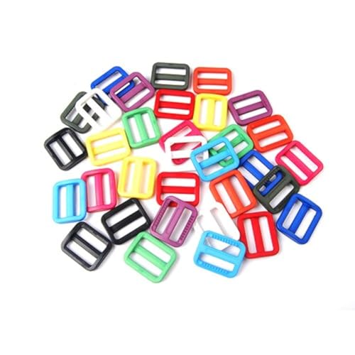 CooBigo 25pcs 1"(25mm) Webbing Plastic Triglides Slides Buckle FLC079(Mix-s) - Image 1