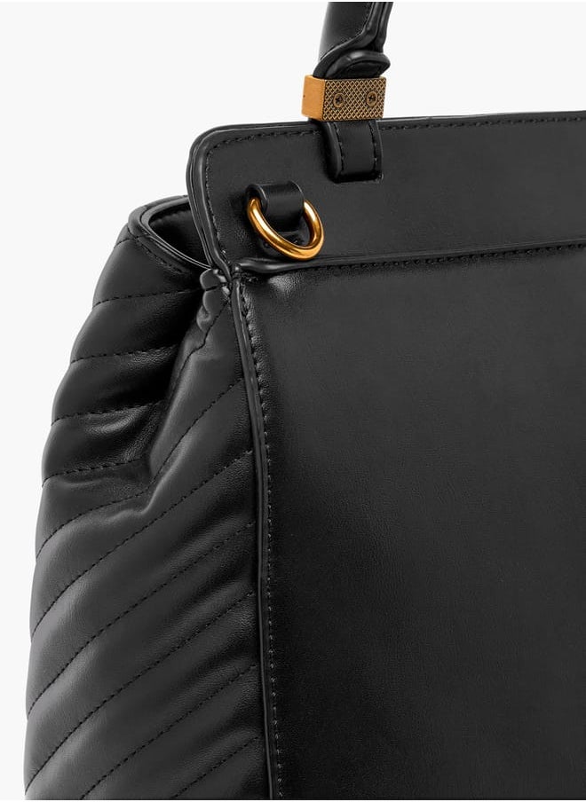 Flora Bella By Shoexpress Women Quilted Crossbody Bag with Detachable Strap and Zip Closure  - Image 5