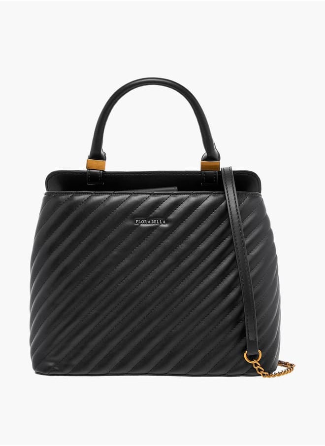 Flora Bella By Shoexpress Women Quilted Crossbody Bag with Detachable Strap and Zip Closure  - Image 1
